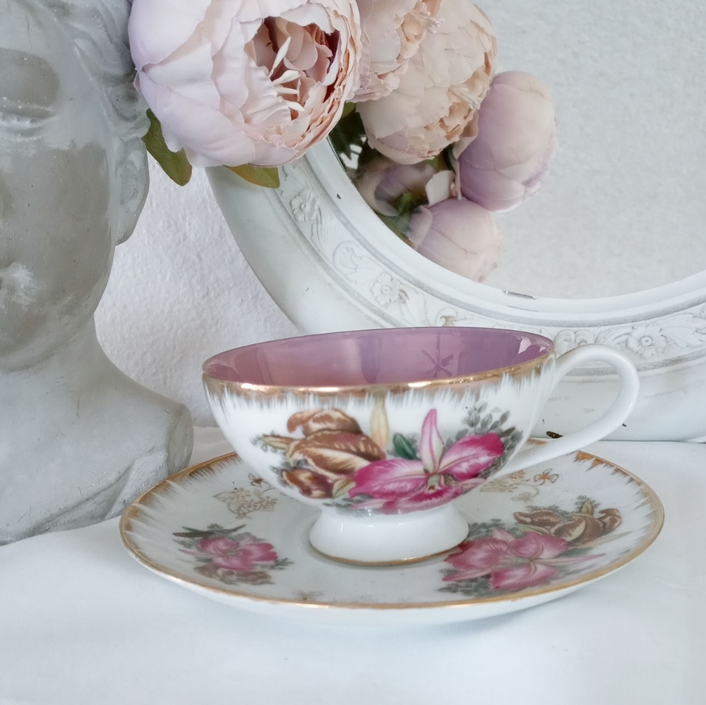 Cattleya Orchid Tea Cup Ready for Spring